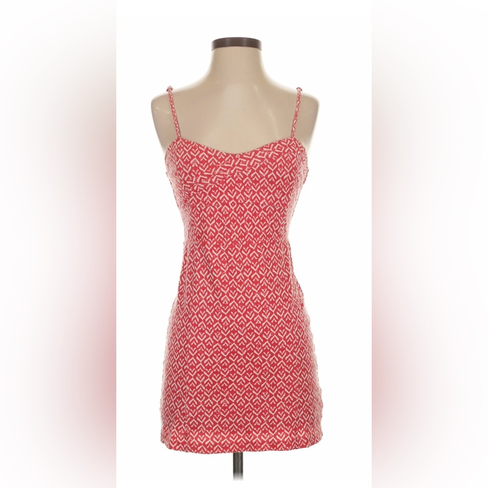 Free People Red Patterned Mini Dress